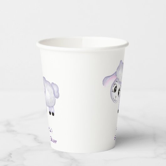 Little Lamb Sheep Baby Dusche positiv Pappbecher (Links)