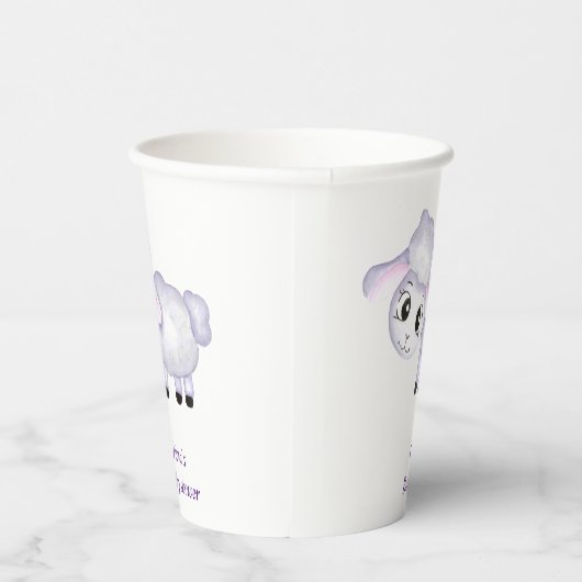 Little Lamb Sheep Baby Dusche positiv Pappbecher (Rechts)