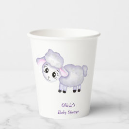 Little Lamb Sheep Baby Dusche positiv Pappbecher