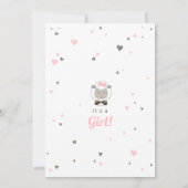 Little Lamb Sheep Baby Girl Dusche Einladung (Rückseite)