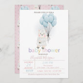 Little Lamb Sheep Balloons Baby Dusche Einladung (Vorne/Hinten)