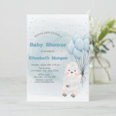 Little Lamb Sheep Stars Baby Dusche Einladung (Stehend Vorderseite)