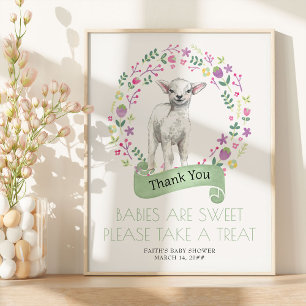 Little Lamb Spring Baby Duwer Gefallen Tischposter Poster