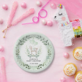 Little Lamb Spring Greenery Baby Sheep Dusche Pappteller (Party)