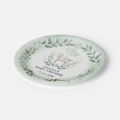 Little Lamb Spring Greenery Baby Sheep Dusche Pappteller (Schrägansicht)