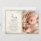 Little Lamb Taufe Foto Einladung (Vorderseite)