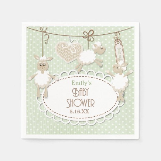 Little Lamb Toys Babyduschpapier Napkins Serviette (Vorderseite)