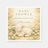 Little Lamb Wildflower Frame Baby Shower Serviette (Vorderseite)