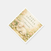 Little Lamb Wildflower Frame Baby Shower Serviette (Ecke)
