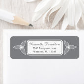 Little Leaf Basic Return Address Label - Grau (Insitu)