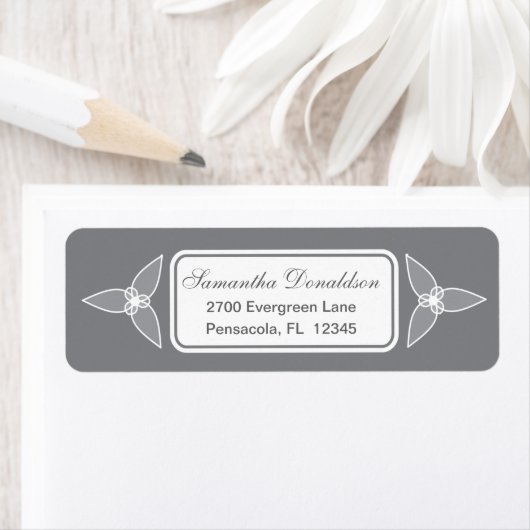 Little Leaf Basic Return Address Label - Grau (Insitu)