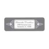 Little Leaf Basic Return Address Label - Grau (Vorne)