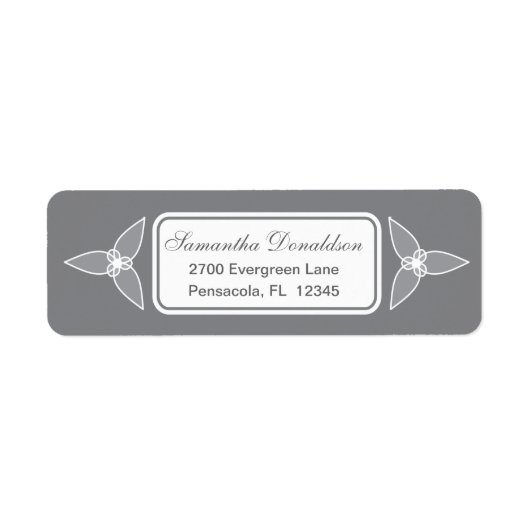 Little Leaf Basic Return Address Label - Grau (Vorne)