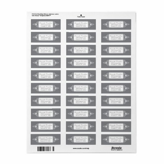 Little Leaf Basic Return Address Label - Grau (Vorne)