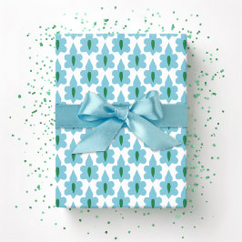 Little Leaf in Green and Aqua Geschenkpapier