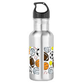 Little League Sports Balls Custom Kids Name Edelstahlflasche (Rückseite)