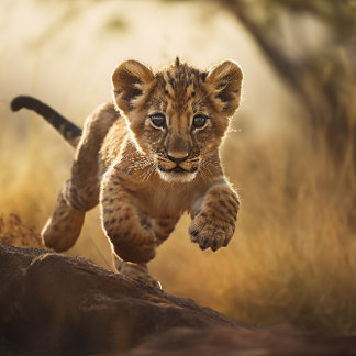 Little Leaping Lion Cub Jigsaw Puzzle