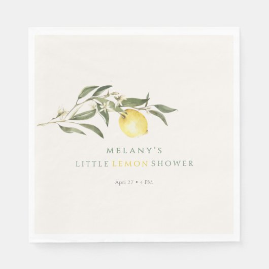 Little Lemon Citrus Baby Shower Serviette (Vorderseite)