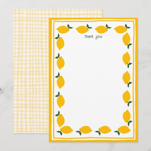 Little Lemons CUSTOM Brautparty Dankeskarte (Vorne/Hinten)