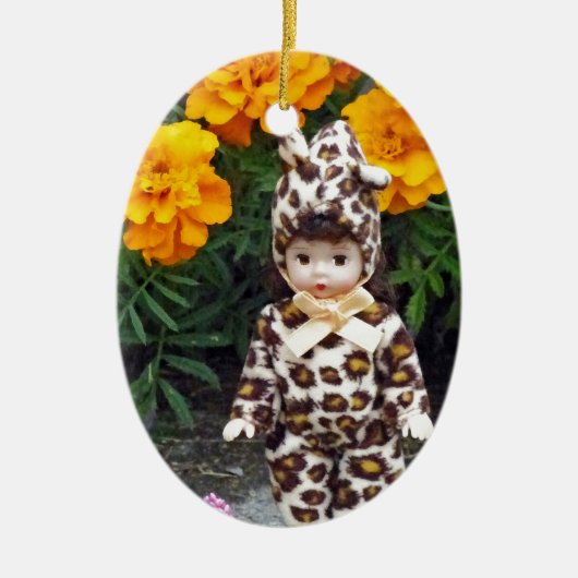 Little Leopard Girl Keramikornament (Vorne)