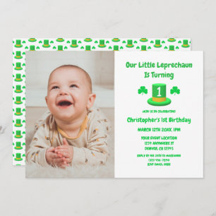 Little Leprechaun 1. Geburtstag Einladung