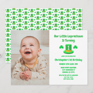 Little Leprechaun 1. Geburtstag Einladung