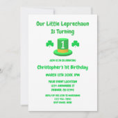 Little Leprechaun 1. Geburtstag Einladung (Vorderseite)