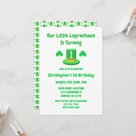 Little Leprechaun 1. Geburtstag Einladung