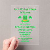 Little Leprechaun 1st Birthday Acryleinladungen (Insitu (Handheld))