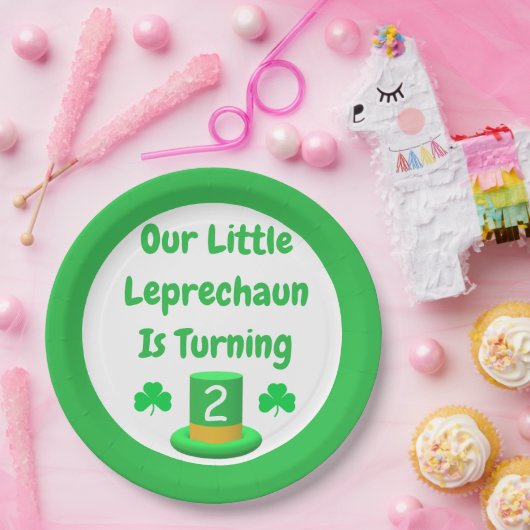 Little Leprechaun Birthday Pappteller (Party)