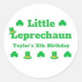 Little Leprechaun Birthday Runder Aufkleber (Vorderseite)