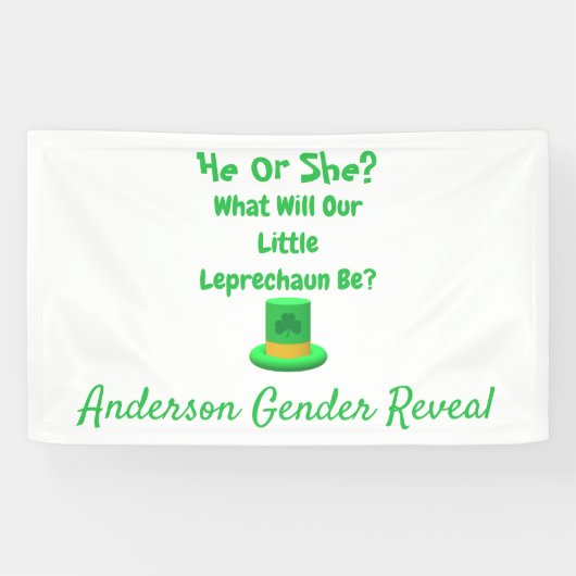 Little Leprechaun Gender Reveal Banner (Horizontal)