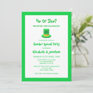 Little Leprechaun Gender Reveal Einladung