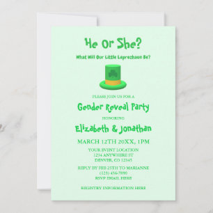 Little Leprechaun Gender Reveal Einladung