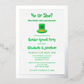 Little Leprechaun Gender Reveal Folieneinladung (Vorderseite)