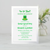 Little Leprechaun Gender Reveal Folieneinladung (Stehend vorne)