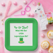 Little Leprechaun Gender Reveal Paper Plate Pappteller (Party)