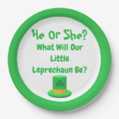 Little Leprechaun Gender Reveal Pappteller (Vorderseite)