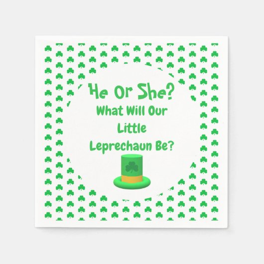 Little Leprechaun Gender Reveal Serviette (Vorderseite)