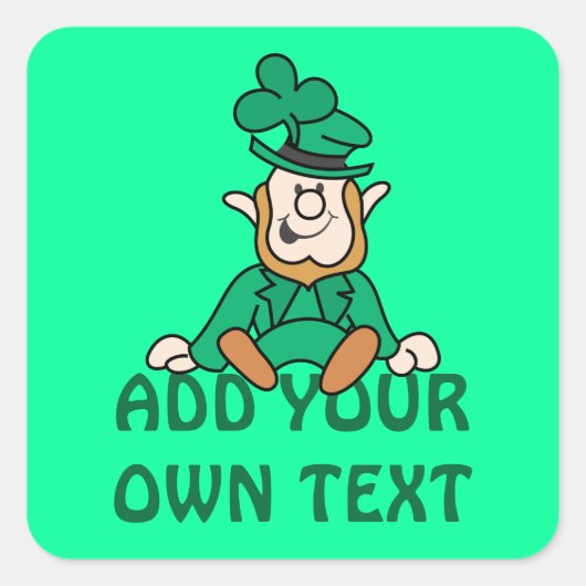 Little Leprechaun - Ihren eigenen Text hinzufügen Quadratischer Aufkleber (Vorderseite)