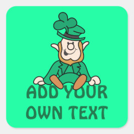 Little Leprechaun - Ihren eigenen Text hinzufügen Quadratischer Aufkleber