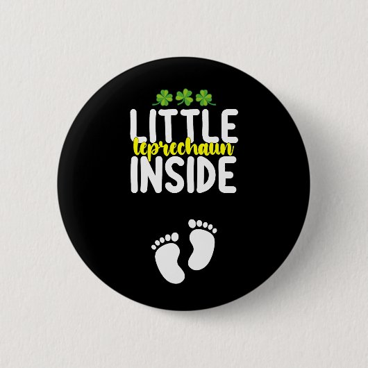 Little Leprechaun Inside Schwangerschaft Schwanger Button (Vorderseite)