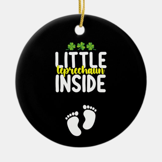 Little Leprechaun Inside Schwangerschaft Schwanger Keramik Ornament (Vorne)