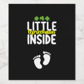 Little Leprechaun Inside Schwangerschaft Schwanger Weinetikett (Einzelnes Label)