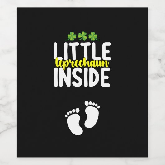 Little Leprechaun Inside Schwangerschaft Schwanger Weinetikett (Einzelnes Label)