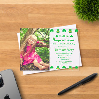 Little Leprechaun Kindergeburtstag Acryleinladungen