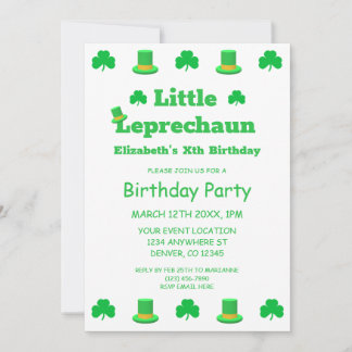 Little Leprechaun Kindergeburtstag Einladung