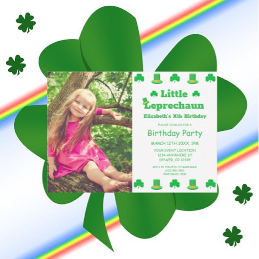 Little Leprechaun Kindergeburtstag Einladung