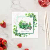 Little Leprechaun Kleeblatt Truck Geburtstagsparty Serviette (Beispiel)