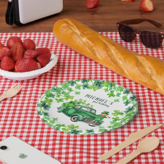 Little Leprechaun Truck Birthday Party Pappteller (Picknick)